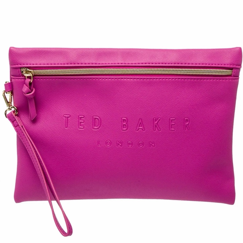 Ted Baker Fuchsia Vinyl Wristlet Pouch – Chic Statement Accessory